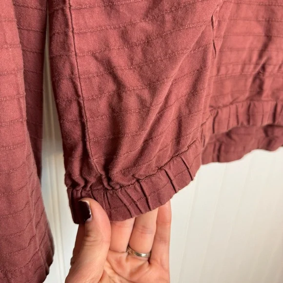 Prana Farin Hooded Pullover Organic Cotton Brick Red Women’s Size Medium - Picture 5 of 12